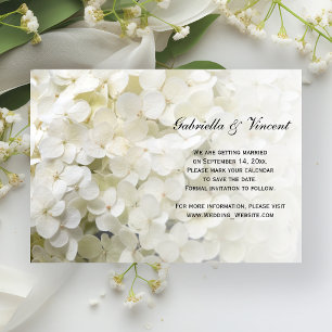 Boda de Hydrangea Blanca Guardar la Invitación de