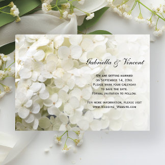 Boda de Hydrangea Blanca Guardar la Invitación de