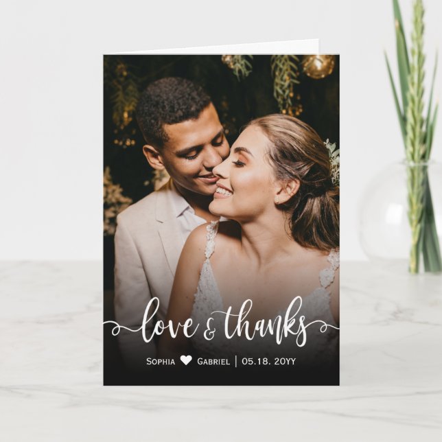 Boda de imágenes de amor elegante y agradecimiento (Anverso)