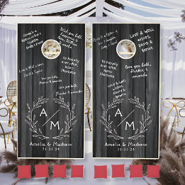 Boda de Iniciales Monogramadas Rustic Black Wood