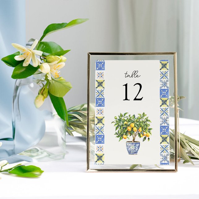 Boda de inspiración italiana Lemon Grove Número de (Wedding Table Number from the Lemon Grove Wedding Collection by Darling & May)