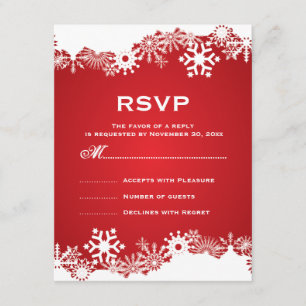 Boda de invierno blanca y de copo de nieve RSVP