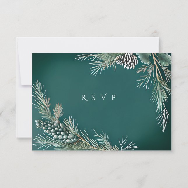 Boda de invierno Conos de pino Pineberries Blanco  (Anverso)