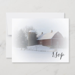 Boda de invierno cubierta de nieve RSVP