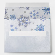 Boda de invierno de copos de nieve azul marino ele