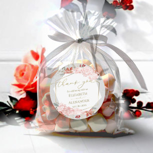 Boda de Invierno gracias Pegatina Gilded Watercolo