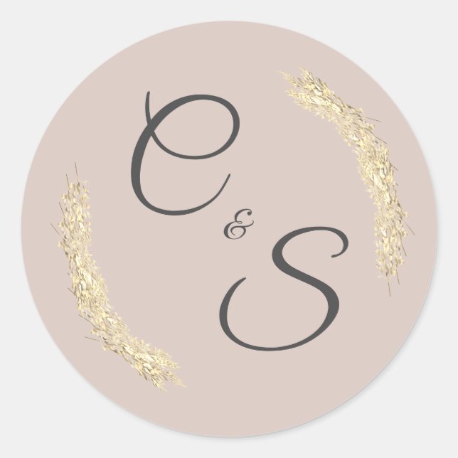 Boda de invierno Pegatina estacional monogramado (Anverso)