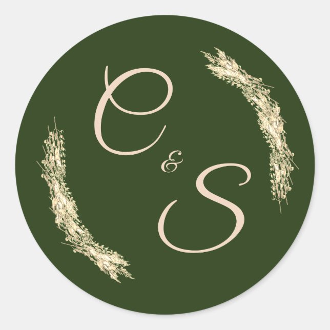 Boda de invierno Pegatina estacional monogramado (Anverso)