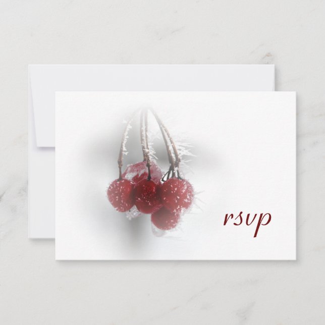 Boda de Invierno Red Frosty Berries RSVP (Anverso)