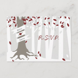 Boda de Invierno Rojo en el bosque de nieve RSVP