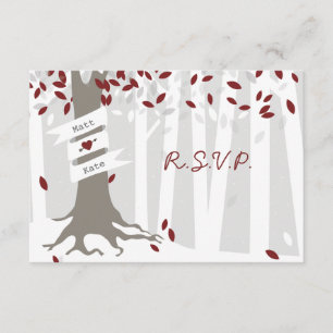 Boda de Invierno Rojo en el bosque de nieve RSVP