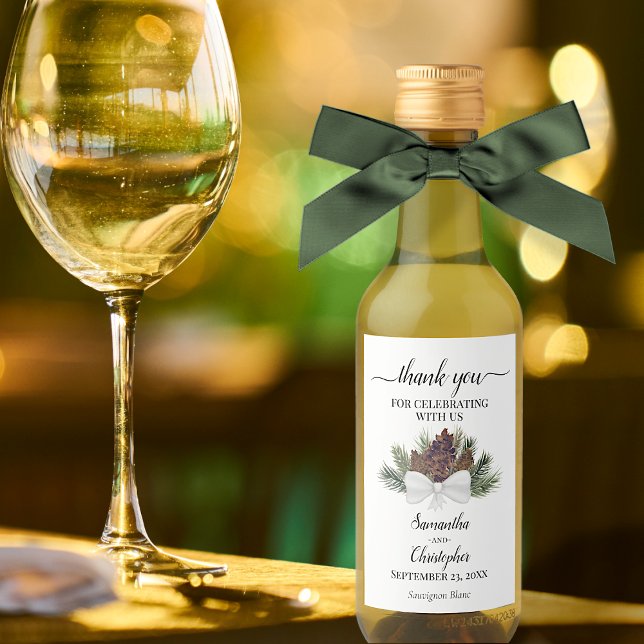 Boda de Invierno Rustic Pinecones Gracias Mini (Subido por el creador)