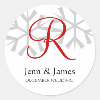 Boda de invierno Sello de Monograma de Invitación