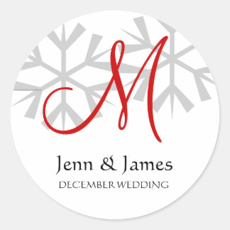 Boda de invierno Sello de Monograma de Invitación
