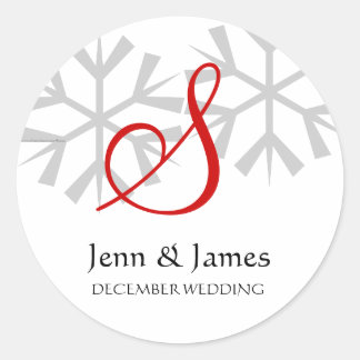 Boda de invierno Sello de Monograma de Invitación