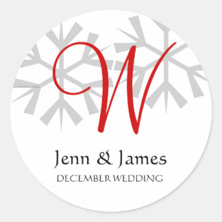 Boda de invierno Sello de Monograma de Invitación