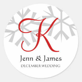 Boda de invierno Sello de Monograma de Invitación