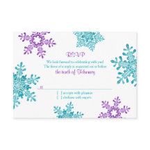 Boda de invierno turquesa violeta púrpura RSVP