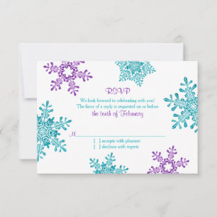 Boda de invierno turquesa violeta púrpura RSVP