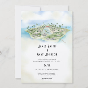 Boda de Invitación a la Boda de la Isla de Fiji