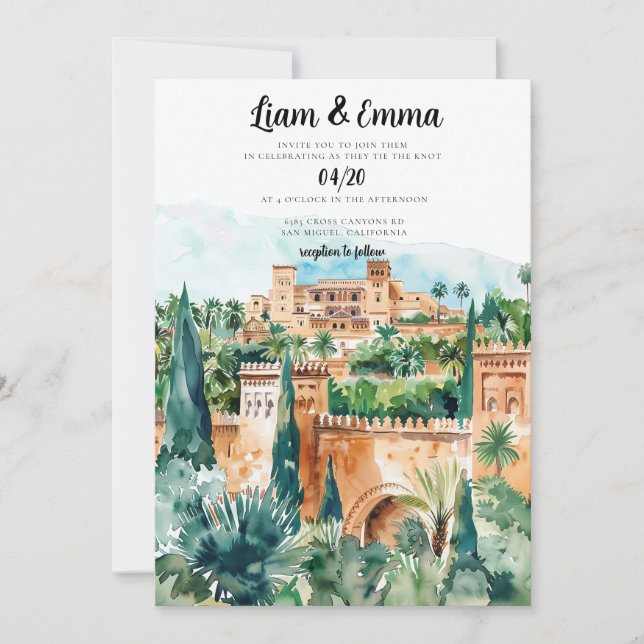 Boda de Invitación a la Boda de Marrakech (Anverso)