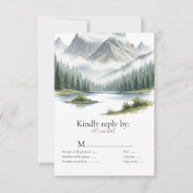 Boda de Invitación de Naturaleza Alpina con Opcion