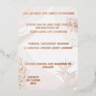 boda de invitaciones al Relieve metalizado