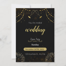 Boda de invitaciones simples para fiestas color az