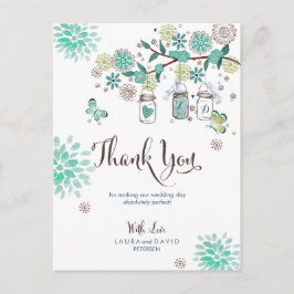 Boda de jardín en frascos de Mason | Tarjeta de ag