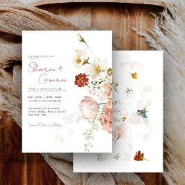 Boda de jardín floral boho chic rústica acuarela