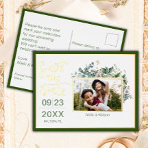 Boda de jardín Guardar la tarjeta postal de Reliev