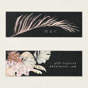 Boda de jungla floral de pampas negro premium