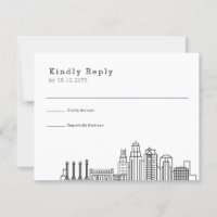 Boda de Kansas City | RSVP estilizada de líneas aé