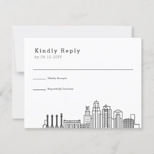 Boda de Kansas City   RSVP estilizada de líneas aé