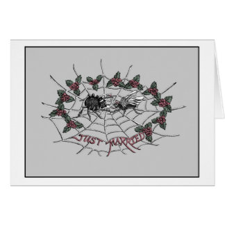 Boda de la araña y de la tarjeta de la mosca