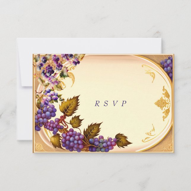 Boda de la bodega Grape VIne Gold Filigree (Anverso)
