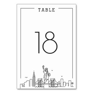 Boda de la ciudad de Nueva York   Tarjeta de mesa