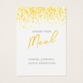 Boda de la comida elección de las tarjetas de resp