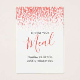 Boda de la comida elección de las tarjetas de resp