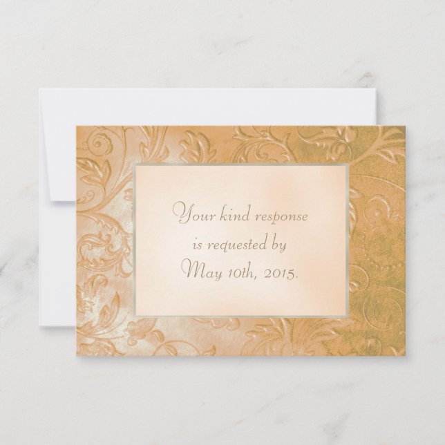 Boda de la frontera floral de Oro de otoño RSVP (Anverso)