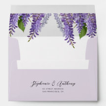 Boda de la glicinia morada colgante botánica