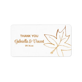 Boda De La Hoja De Maple De Otoño Gracias Etiqueta