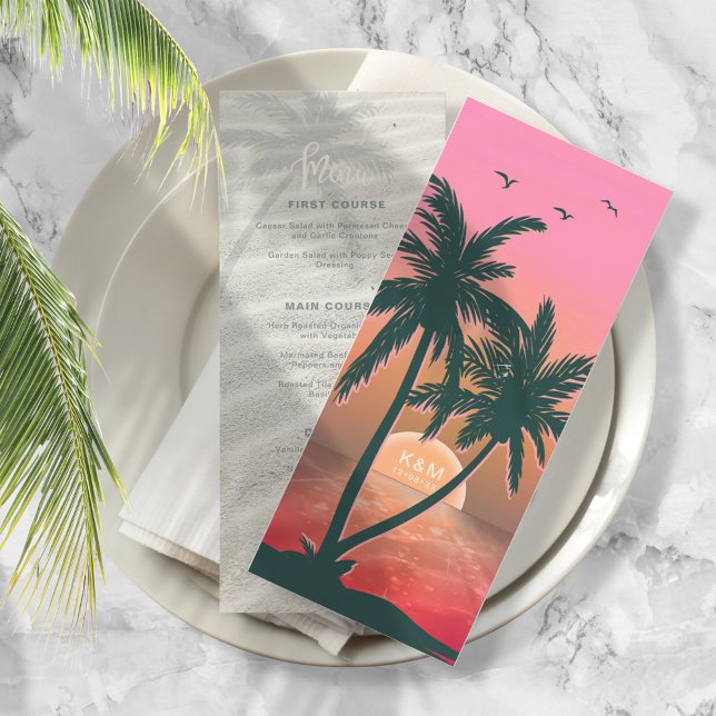 Boda de la Isla Tropical Sunrise Menú ID581 rosa (Subido por el creador)