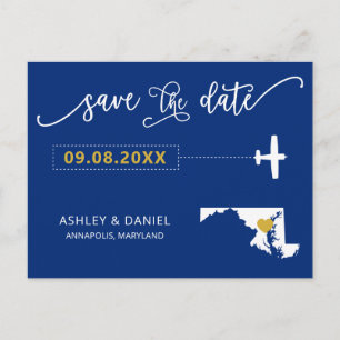 Boda de la Marina en Maryland Salva la tarjeta pos