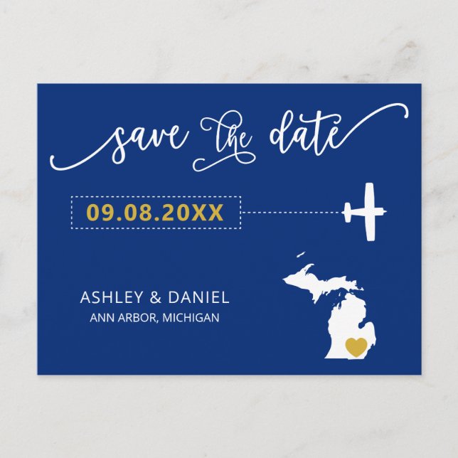 Boda de la Marina Michigan Salva la tarjeta postal (Anverso)
