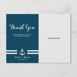 Boda de la Marina Náutica Gracias Tarjeta / Postal