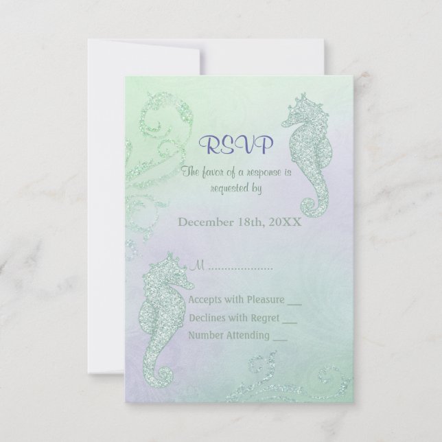 Boda de la parrilla del caballito de mar - RSVP (Anverso)