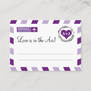 Boda de la tarjeta de asiento Purple Airmail