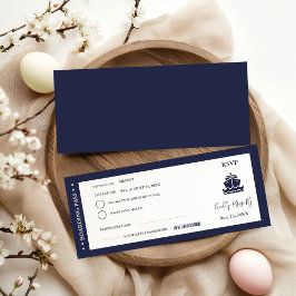 Boda de la tarjeta de embarque de crucero náutico
