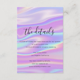 Boda de la tarjeta de información Holográfica